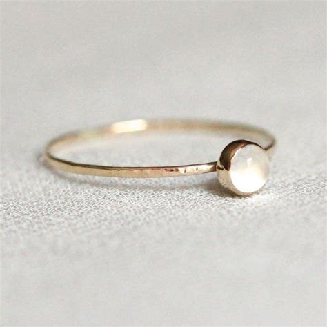 Wei Er Mondstein Stapelring Solid K Gold Nat Rlicher Etsy De Ring