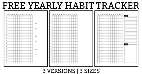 Yearly Habit Tracker Printable Free