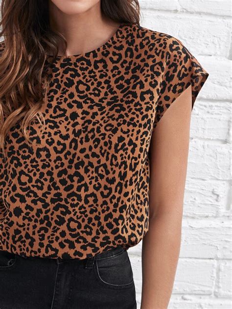 Shein Clasi Cutout Twist Back Leopard Top Shein Usa