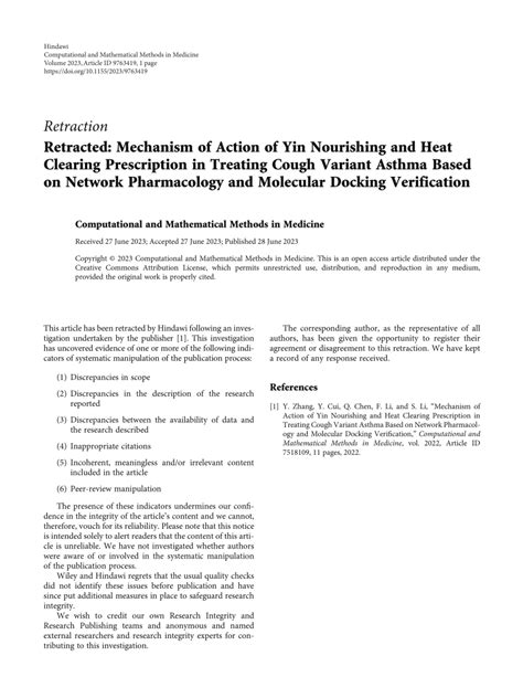 PDF Retracted Mechanism Of Action Of Yin Nourishing And Heat