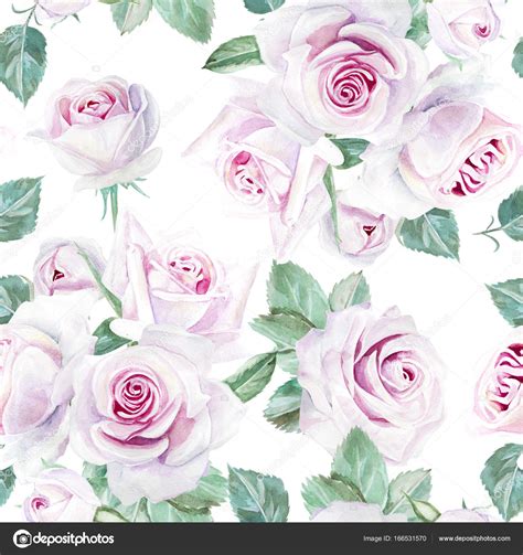 Watercolor Pink Roses Pattern Stock Photo by ©maryswell 166531570