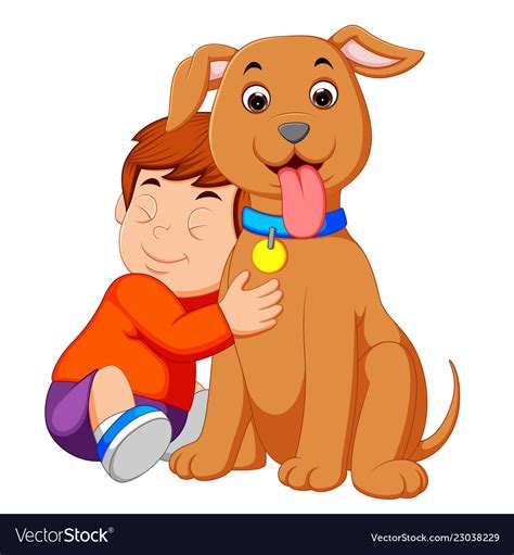 A Boy And His Dog Clipart Images