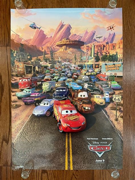 CARS MOVIE POSTER PIXAR DISNEY Original 2006 Release 27"x18.5 ...