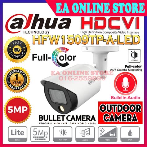 Dahua 5 0MP HFW1509TP A LED Outdoor Bullet Camera With Mic Audio Record