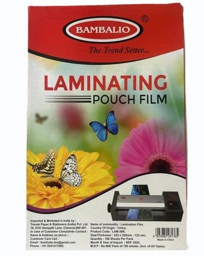 Bambalio Fs Size Lamination Pouch At Rs Piece In Bengaluru Id