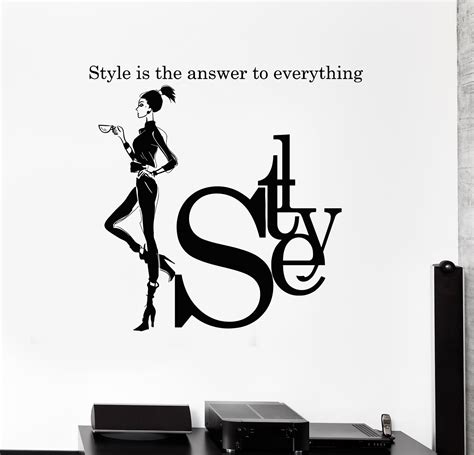 Vinyl Wall Decal Style Woman Quote Girl Fashion Studio Art Room