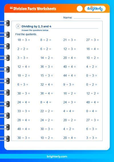 All You Need To Know About Division Facts Worksheets [pdfs]