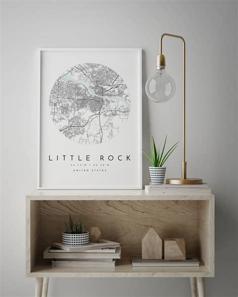 Little Rock City Map Map of Little Rock Home Town Map City | Etsy