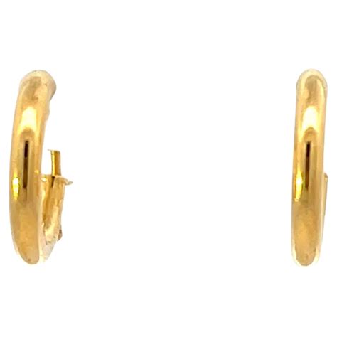 Vintage Tapered Ridged Small Hoop Earrings 14k Gold Small Gold Hoops