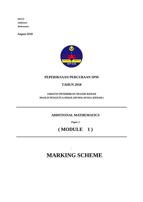 PDF PEPERIKSAAN PERCUBAAN SPM TAHUN 2018 DOKUMEN TIPS