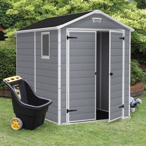 Keter Manor Large 6 X 8 Ft Grey Resin Outdoor Backyard Garden Storage Hot Sex Picture