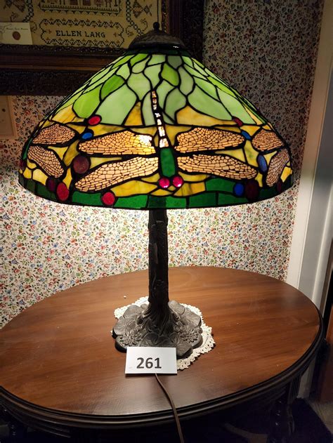 Tiffany Style Stained Glass Dragonfly Lamp 0261 On Sep 21 2022 The Ohio Company Antiques