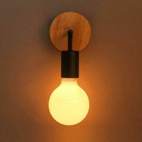 Lampe Murale Noire Simplicity E Led Applique Murale En Fer Et En Bois