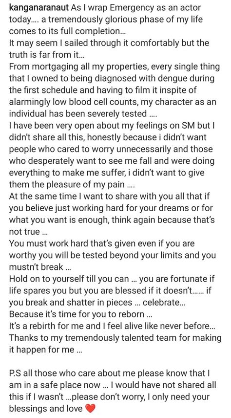 Kanganaism On Twitter Kanganaranaut Shared A Heartfelt And Inspiring