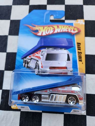 Hot Wheels First Editions Back Slider Transporter Truck Silver Blue Kustomkollector