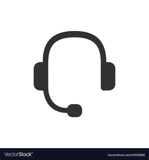 Headset Symbol Headphones With Microphone Simple Vector Image