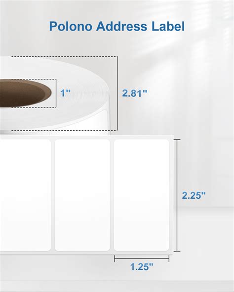 Polono 225”x125” Direct Thermal Label Self Adhesive Address Shippin