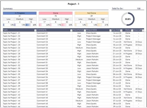 Project To-do List Excel Template Project Task List Excel - Etsy ...