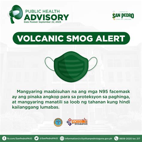 ABISO PUBLIKO Dahil Sa Patuloy Na Pagbuga Ng Sulfur Dioxide Ng Taal