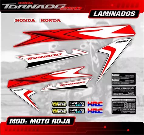 Kit Calcos Gr Fica Tornado Xr Moto Roja Ra Calidad En