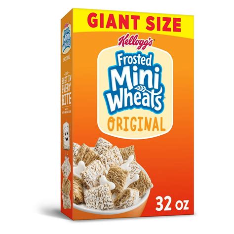 Kelloggs Frosted Mini Wheats Breakfast Cereal High Fiber Cereal Kids