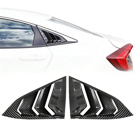 Window Louvers Fit 2016 2021 Hondas Civic Sedan 4 Door Carbon Fiber