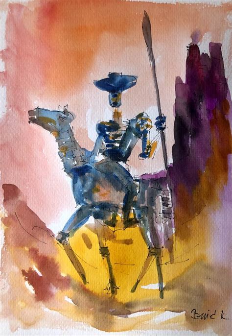 Don Quixote As A Robot Painting By Konrad Biro Saatchi Art