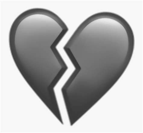 #heart #brokenheart #broken #emoji #black - Blue Broken Heart Emoji , Free Transparent Clipart ...