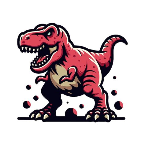 Premium Vector Angry Trex Dinosaur Flat Vector Design