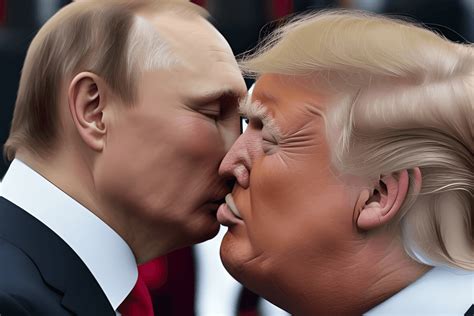 Vladimir Putin And Donald Trump Kissing Creative Fabrica