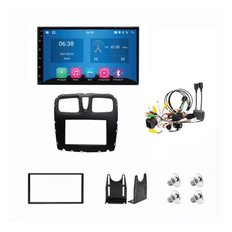 Kit Multimidia 2 Din Renault Logan Sandero Espelha Moldura