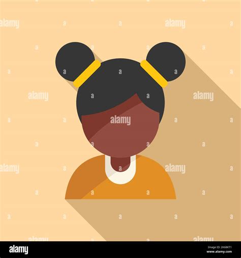 Ethnic African Girl Icon Flat Vector Young People Happy Girl Stock Vector Image And Art Alamy