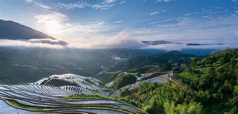 Longji Rice Terrace Sunrise Picture And HD Photos | Free Download On ...