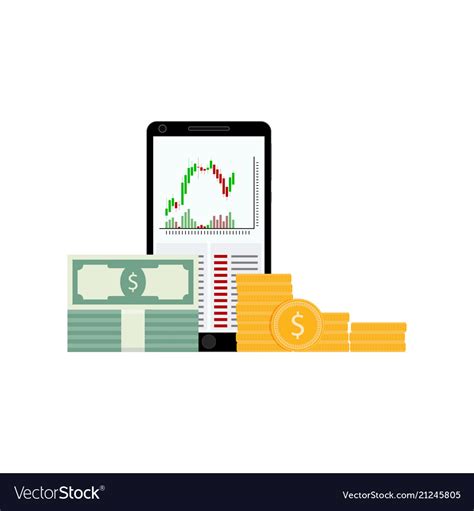 Stock trading on smartphone Royalty Free Vector Image