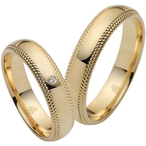 Traumhafte Ringe aus Gelbgold mit Millgriff Rändern Ringladen de