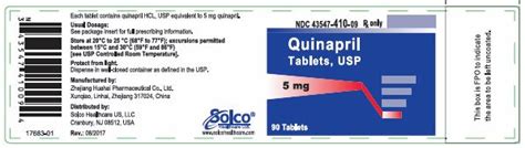 QUINAPRIL By Solco Healthcare US LLC Prinston Pharmaceutical Inc