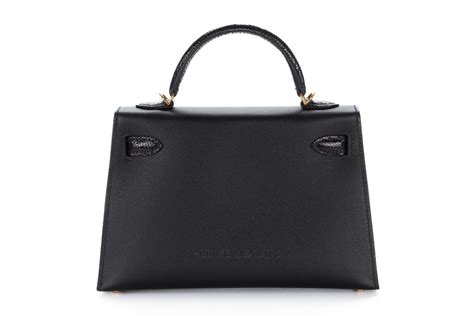 Hermès Mini Kelly Touch Lizard Black Epsom Gold Hardware Luxury Shopping