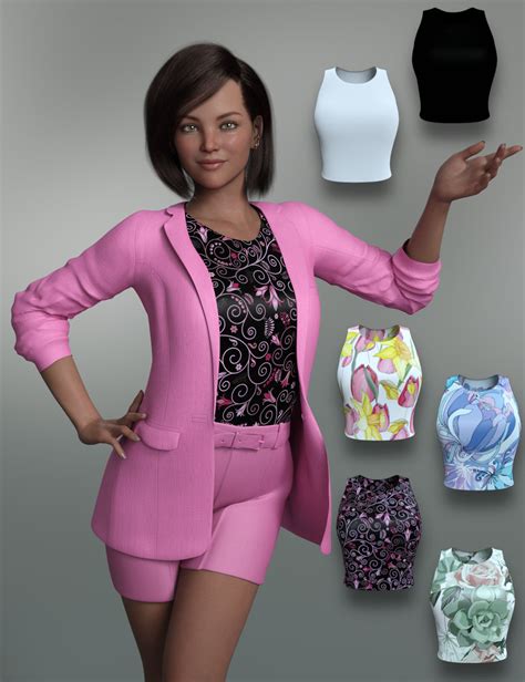 Dforce Spring Blazer Outfit For Genesis And Females Daz D