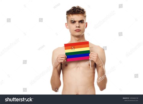 Gay Man Naked Torso Holding Flag Stock Photo Shutterstock