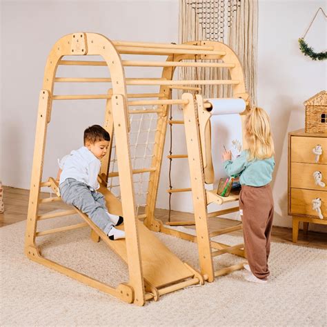 Indoor Playground for Toddlers - 7in1 Playground + Swings Set + Slide ...