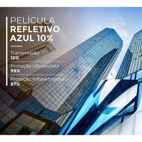 Insulfilm Película Espelhado Azul Residencial e automotivo Profissional