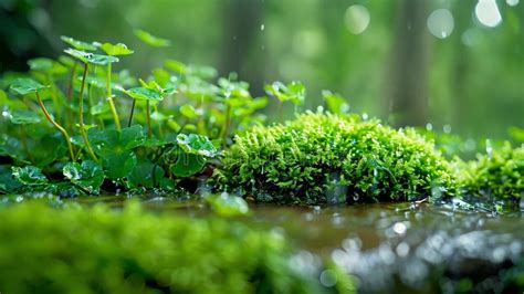 The Sound Of Gentle Rain Can Be Heard Through An Audio System