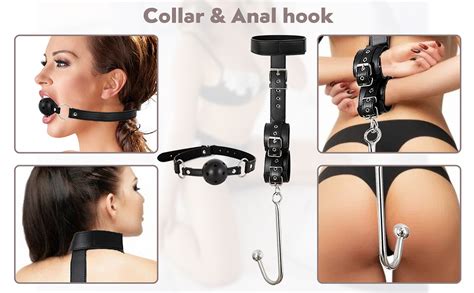 Amazon Anal Hook Sex Bondage BDSM Kit With Ball Gag Slave Leather