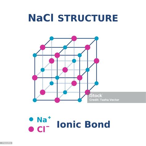 Nacl Structure Sodium Chloride Molecule Salt Crystal Structure Stock ...