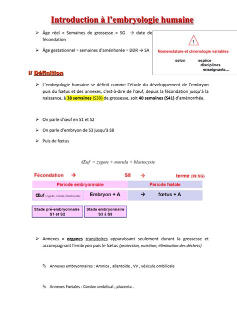 Introduction Lembryologie Humaine