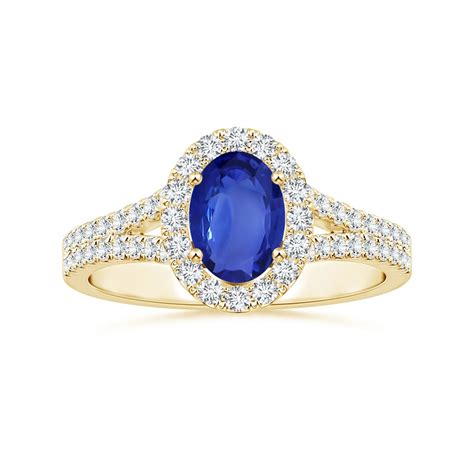 Customizable Angara Gia Certified Natural Sapphire Halo Ring In Yellow