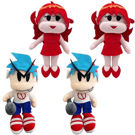 4Pieces Plush FNF Friday Night Anime Funkin Boyfriend Girlfriend Kids ...