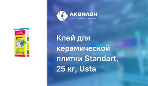 Клей для керамической плитки Standart, 25 кг, Usta – купить с доставкой ...