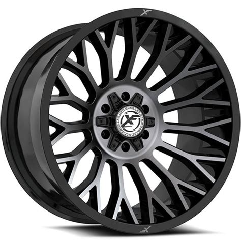 XF Off Road XF 237 Gloss Black Machined With Titanium Face RimsChoice