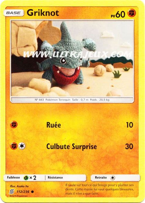 Griknot R Carte Pok Mon Cartes L Unit Fran Ais Ultrajeux